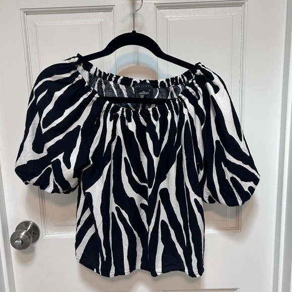 Sanctuary Clothing Sunkissed Off The Shoulder Top Brushwork Sets Zebra Print - Picture 2 of 4